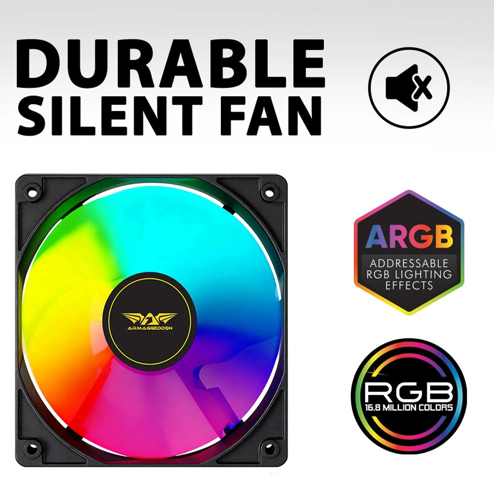 ARMAGGEDDON DURABLE SILENT FAN ARGB KIT 6000 PRO (4 PACK) BLACK