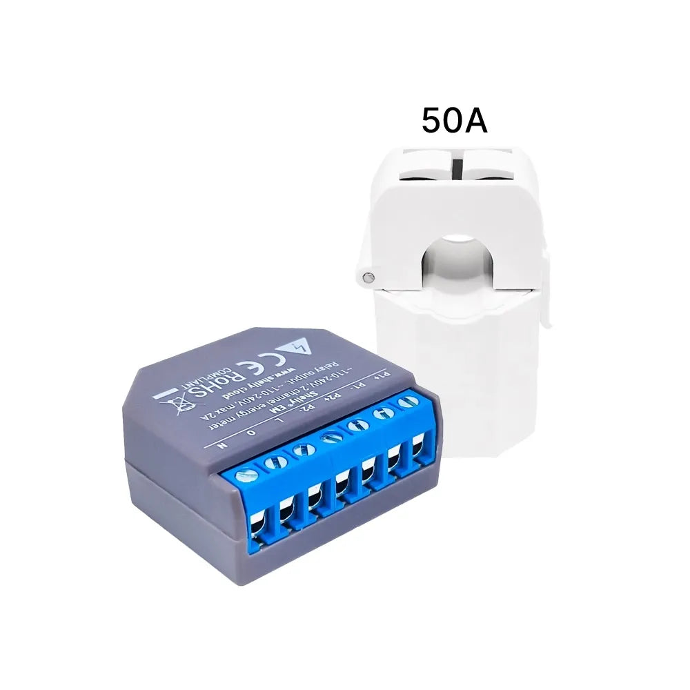 Shelly EM +50A WiFi μονοφασικός μετρητής ενέργειας και έλεγχος επαφέων