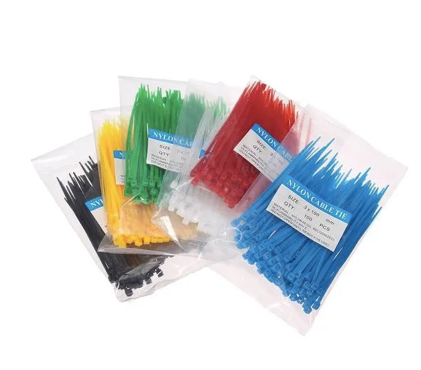 Blue 15cm Nylon Cable Zip Ties Wrap Fasten Wire Self-Locking Cable 100pcs - Δεματικά