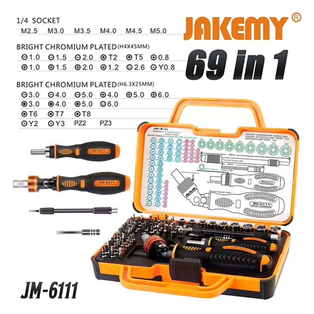 Κατσαβίδια-Καστάνια με σετ Μυτών JM-6111 Jakemy