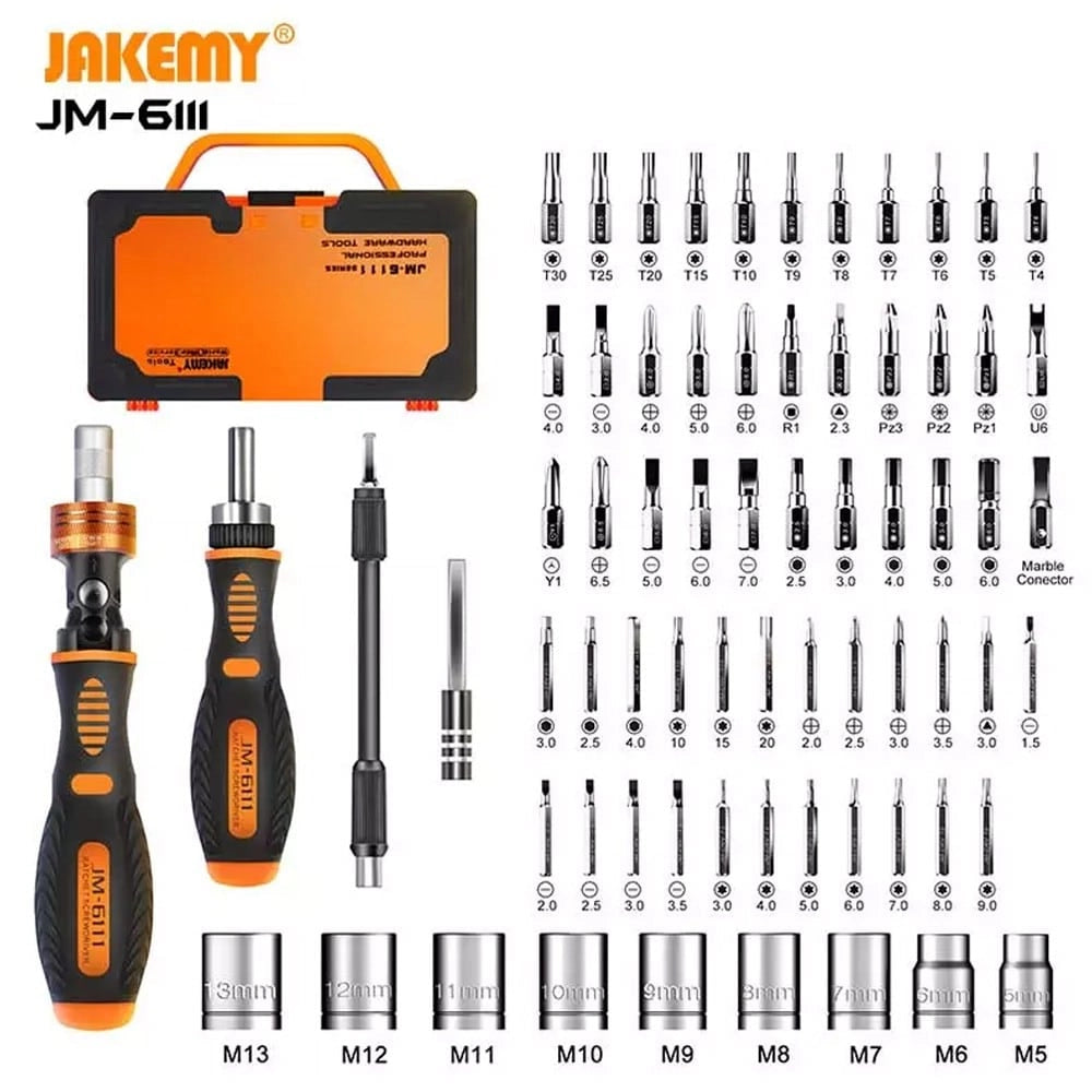 Κατσαβίδια-Καστάνια με σετ Μυτών JM-6111 Jakemy
