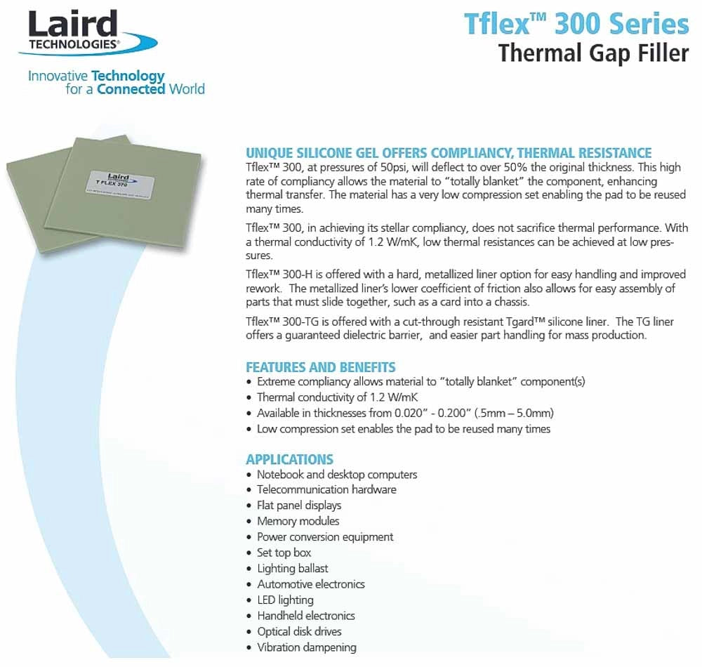 Laird Thermal PAD Tflex 300 Series 1.016MM