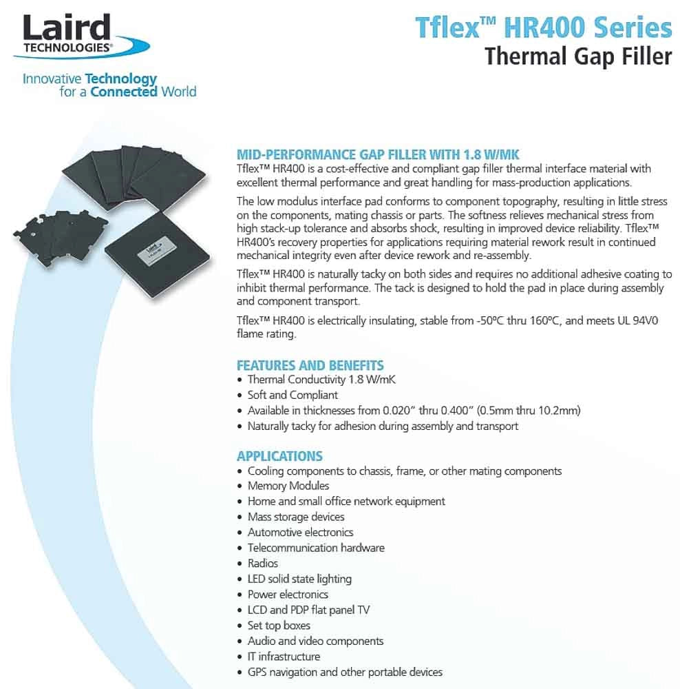 Laird Thermal PAD Tflex HR400 Series 1.016MM