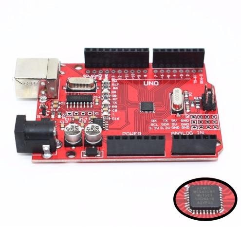 Arduino UNO Compatible ATMEGA328P, Red PCB with Bootloader + USB Type B Καλώδιο