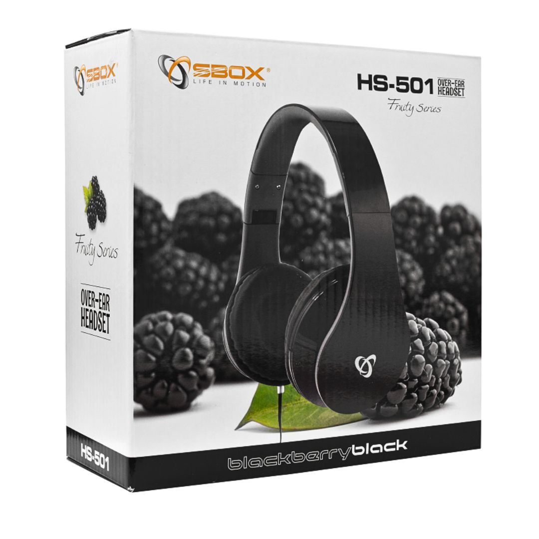 Sbox HS-501 Blackberry Black On Ear Multimedia Ακουστικά με Μικροφωνο και Σύνδεση 3.5mm Jack Μαύρα