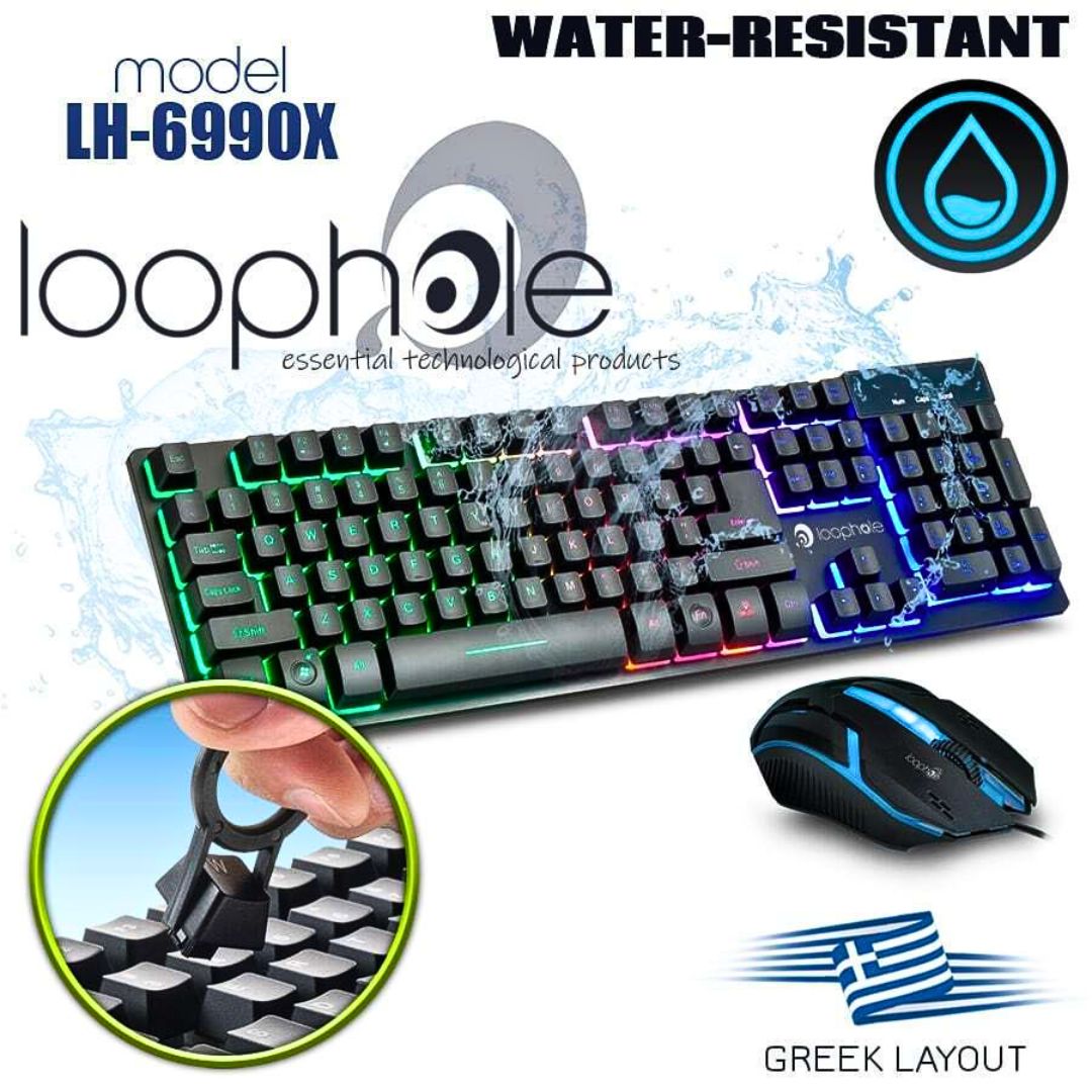 Loophole LH-6990X Σετ Gaming Πληκτρολόγιο με RGB φωτισμό και Ποντίκι ΤΡΙΑΔΑ 3ΤΜΧ Ελληνικό