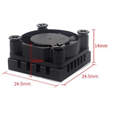 Raspberry Pi Cooling Fan - Heatsink with Adhesive Tape