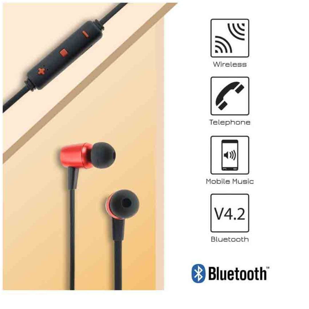 STN-815 In-ear Bluetooth Handsfree Ακουστικά Κόκκινα