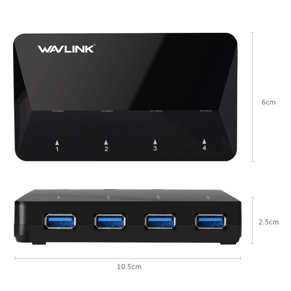 Wavlink Superspeed Usb 3.0 4 Port Hub With Extra 2,4A Fast Charging Port