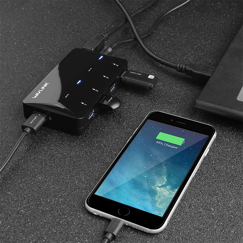 Wavlink Superspeed Usb 3.0 4 Port Hub With Extra 2,4A Fast Charging Port